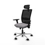 PIQUERAS Y CRESPO Silla de oficina Haches con mecanismo Sincro/Traslack, Gris y Negro