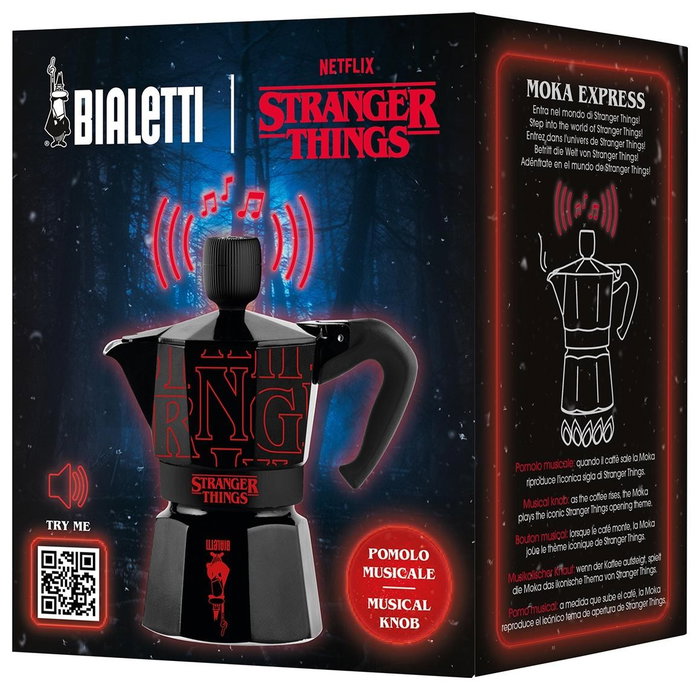 Bialetti Moka Express Stranger Things 3 tazas Negra/Roja