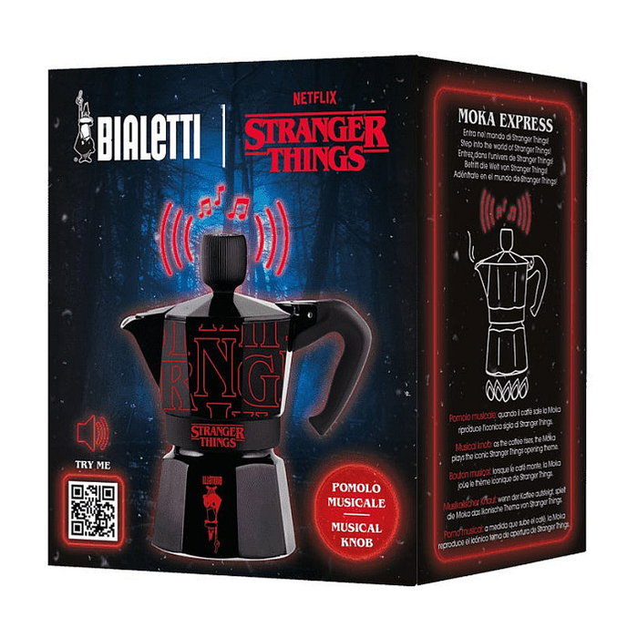 Bialetti Moka Express Stranger Things 3 tazas Negra/Roja