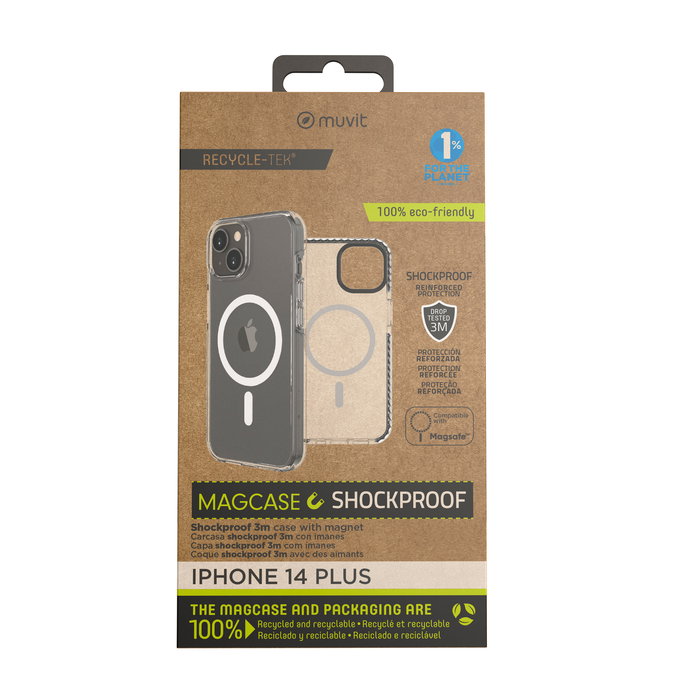 Muvit Funda Recycletek Shockproof 3M para Móvil, Protección contra Caídas de hasta 3 Metros, Material Reciclado Muvit Funda Recycletek Shockproof 3M para Móvil, Protección contra Caídas de hasta 3 Metros, Material Reciclado