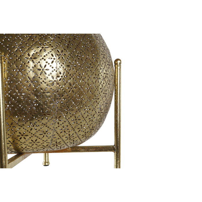 DKD Home Decor Portavelas de Metal y Cristal Dorado 29x29x26,5 cm