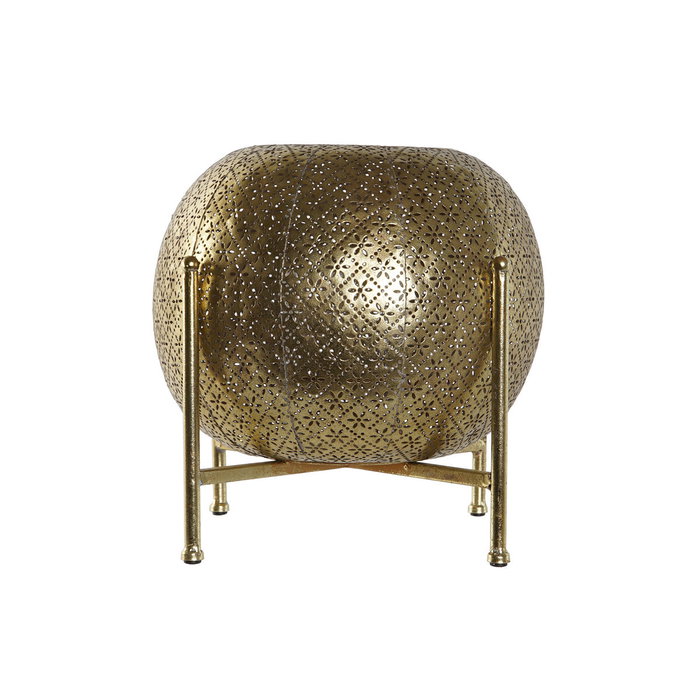 DKD Home Decor Portavelas de Metal y Cristal Dorado 29x29x26,5 cm