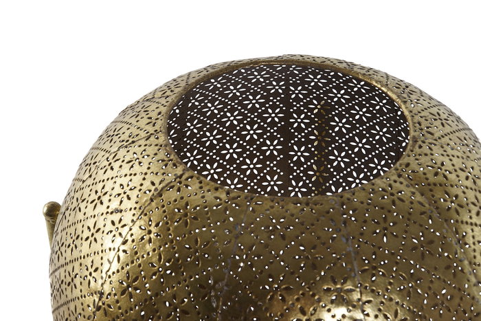 DKD Home Decor Portavela Oriental Dorado Metal y Cristal 29 x 29 x 26.5 cm