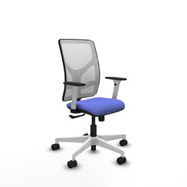 PIQUERAS Y CRESPO Silla de oficina Motilla con mecanismo Sincro, Azul claro y Blanco