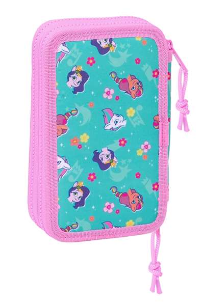 Plumier Doble My Little Pony Magic Rosa Turquesa 12.5 x 19.5 x 4 cm 28 piezas