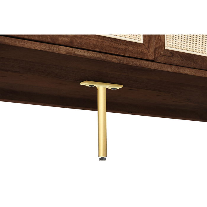 DKD Home Decor Sixties Buffet Natural Negro 180 x 40 x 80 cm