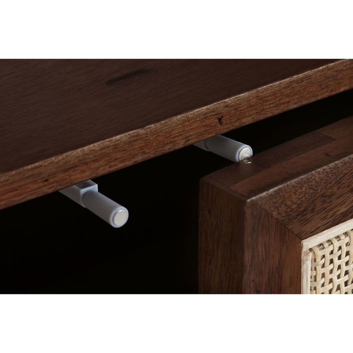 DKD Home Decor Sixties Buffet Natural Negro 180 x 40 x 80 cm