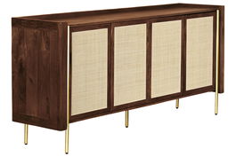 DKD Home Decor Sixties Buffet Natural Negro 180 x 40 x 80 cm