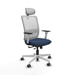 PIQUERAS Y CRESPO Silla de oficina Haches Azul marino y Blanco