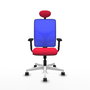 PIQUERAS Y CRESPO Silla de oficina Motilla con mecanismo Sincro, Rojo y Azul
