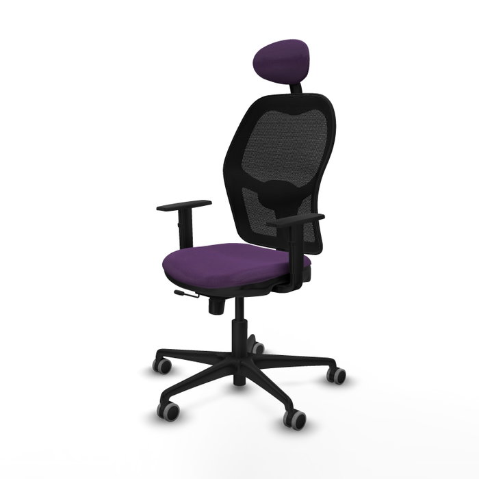 PIQUERAS Y CRESPO Silla de oficina Jorquera Morado y Negro con mecanismo Sincro/Traslack