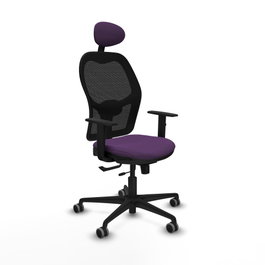 PIQUERAS Y CRESPO Silla de oficina Jorquera Morado y Negro con mecanismo Sincro/Traslack