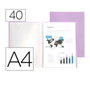 Liderpapel Carpeta Escaparate con 40 Fundas DIN A4 Lavanda Opaco