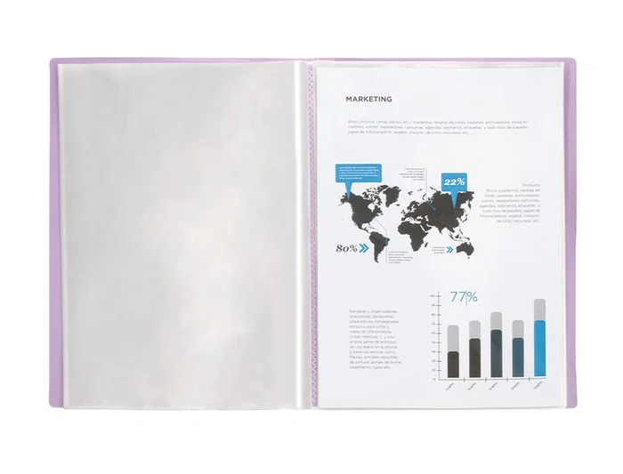 Liderpapel Carpeta Escaparate 40 Fundas Polipropileno DIN A4 Lavanda Opaco