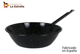 La Estrella Sartén Honda Bordonada 28 cm, 4.3 L, Jaspeada (8 Unidades)
