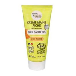 BORN TO BIO Crema de Manos Nutritiva 50 ml Ecológica Certificada Cosmos Organic con Miel y Karité