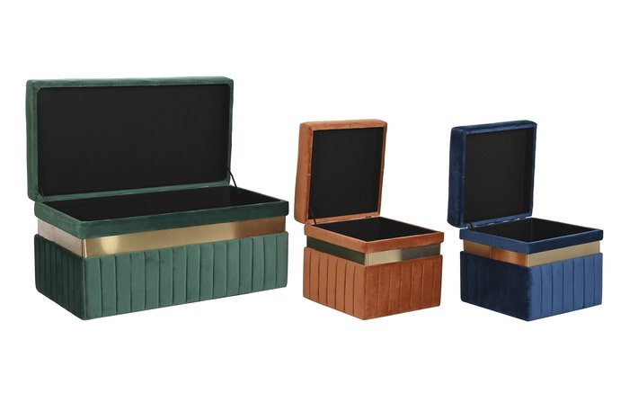 DKD Home Decor Descalzadora 47 x 45 x 93 cm Set de 3 Verde Naranja