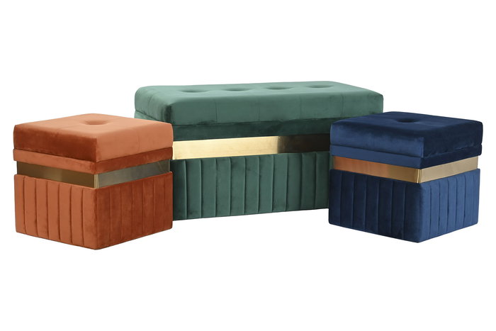 DKD Home Decor Descalzadora 47 x 45 x 93 cm Set de 3 Verde Naranja