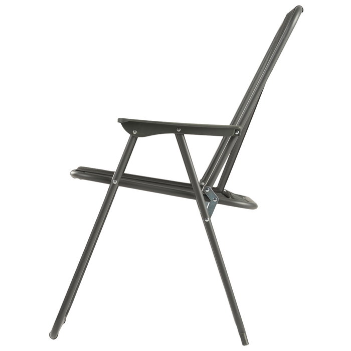 Outfit Silla Plegable Negra con Reposabrazos - Estructura Metal 18mm, Tela Oxford 250 g/m², Soporta 110 kg