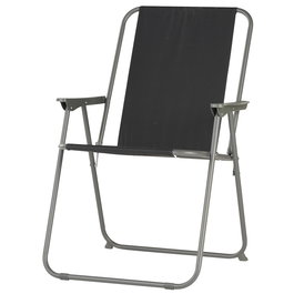 Outfit Silla Plegable Negra con Reposabrazos - Estructura Metal 18mm, Tela Oxford 250 g/m², Soporta 110 kg