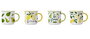 DKD Home Decor Taza Mediterraneo Verde Amarillo Porcelana 370ml (12 Unidades) Apta Microondas y Lavavajillas 12.5x9.5x8.5 cm