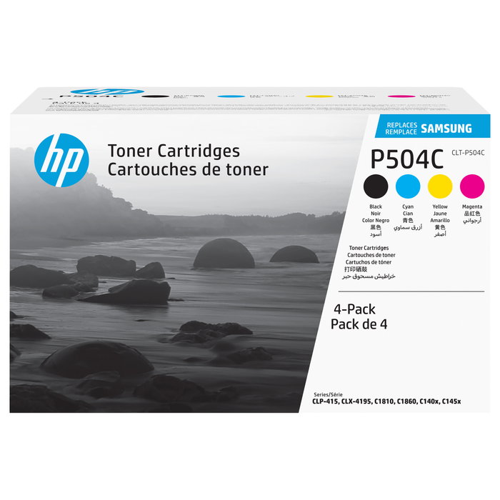 Samsung Paquete de 4 Cartuchos de Tóner Original CLT-P504C (C/M/Y/K)