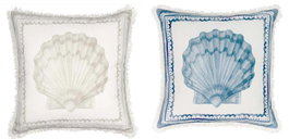 DKD Home Decor Cojín Atlántico Crudo Azul 10 x 45 x 45 cm (2 Unidades) Algodón Poliéster