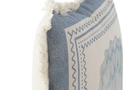 DKD Home Decor Cojín Atlántico Crudo Azul 10 x 45 x 45 cm (2 Unidades) Algodón Poliéster