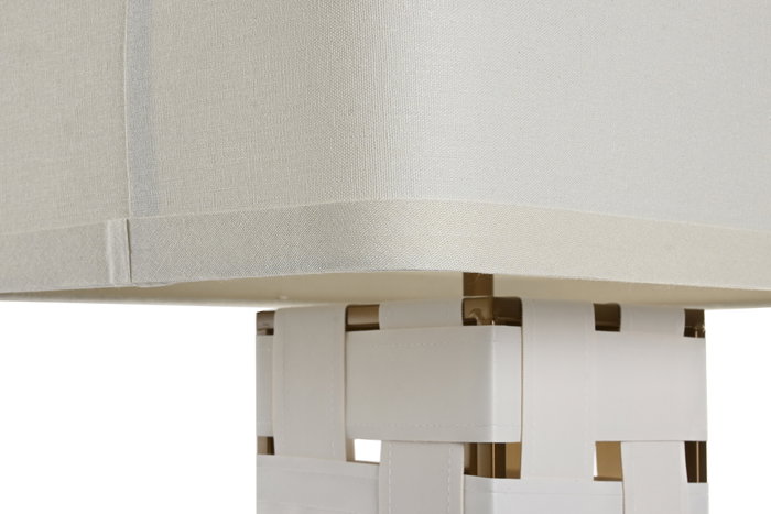 DKD Home Decor Lámpara de Sobremesa Cuero y Lino Trenzado DKD Home Decor Lámpara de Sobremesa Cuero y Lino Trenzado