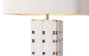 DKD Home Decor Lámpara de Sobremesa Cuero y Lino Trenzado