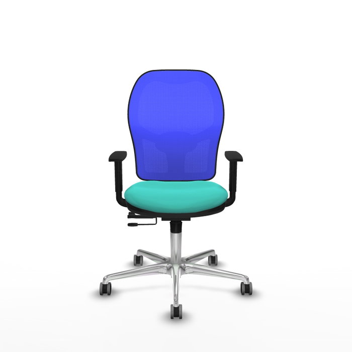 PIQUERAS Y CRESPO Silla de oficina Jorquera con mecanismo Sincro/Traslack, Azul y Turquesa