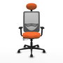 PIQUERAS Y CRESPO Silla de oficina Zulema con mecanismo Sincro/Traslack, Tela Naranja y Malla Gris