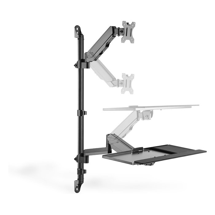 Digitus DA-90372 Soporte de Pared para Estación de Trabajo Ajustable en Altura para Estar de Pie y Sentado