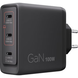 Lenovo Cargador 100W GaN con 3 Puertos USB-C Triple AC Adapter