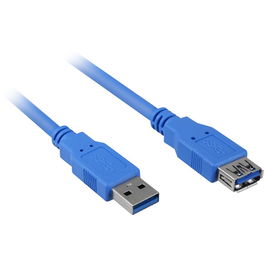 SHARKOON Cable Extensión USB 3.0 3 metros Azul - Aumenta tu Alcance de Conexión