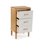Versa Comoda Toix 3 Cajones Madera MDF Pino Paulownia Ratan 30x72x40 cm