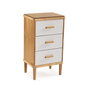 Versa Comoda Toix 3 Cajones Madera MDF Pino Paulownia Ratan 30x72x40 cm