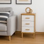 Versa Comoda Toix 3 Cajones Madera MDF Pino Paulownia Ratan 30x72x40 cm