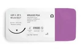 Kruuse Sutura PGA 2 90cm Aguja 36mm 3/8 Triangular 12u