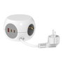 Simon Base múltiple combiball con 3 tomas schuko, 1 USB-A y 2 USB-C, 30 W, blanca