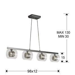 SCH-391653 Lámpara Colgante Flash 4xG9 con Bombilla Blanco Cálido