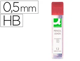Q-connect Minas Grafito 0,5 mm HB Estuche de 12 Minas Longitud 60 mm