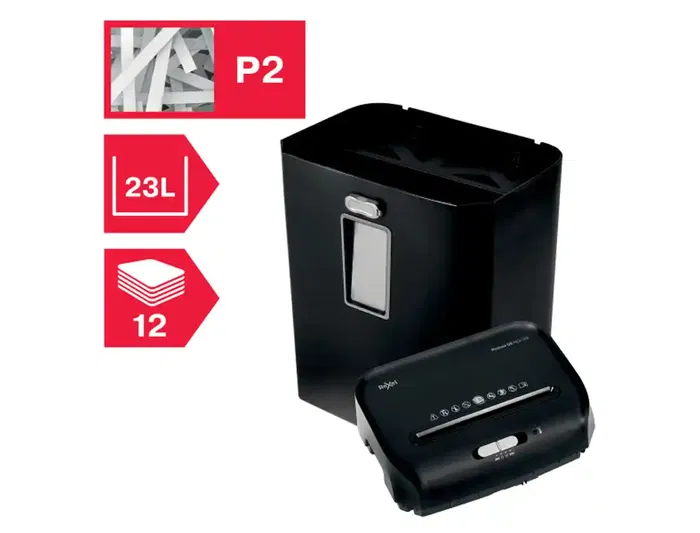 Rexel PROMAX QS RES1123 P2 Destructora de Documentos, Capacidad 12 Hojas, Corte en Partículas, Nivel de Seguridad 2