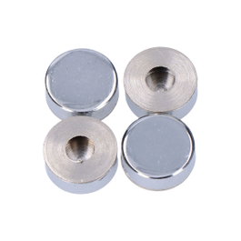 Edm Embellecedor Roscado Liso de Latón con Acabado Níquel 18 mm, 4 uds