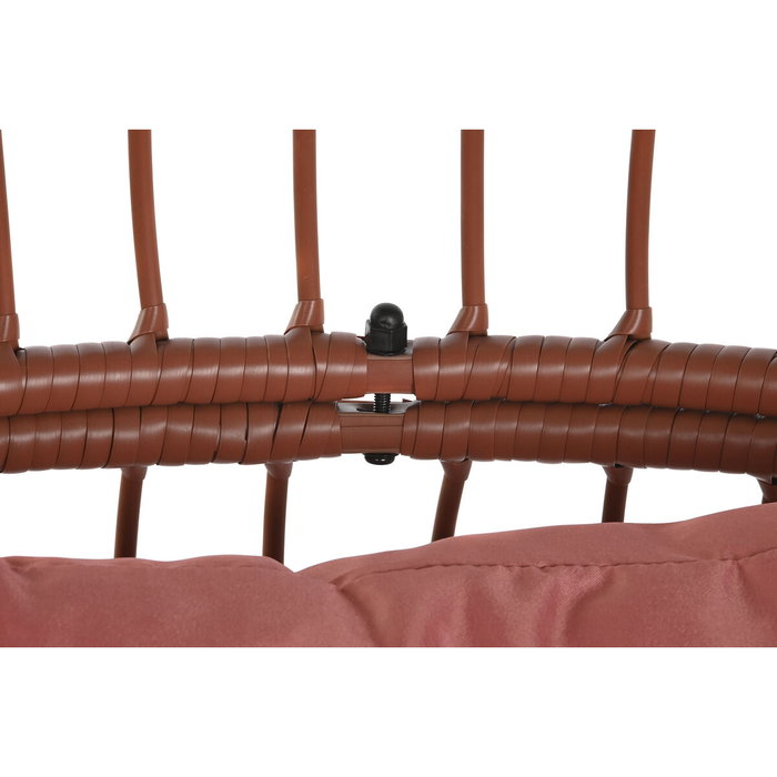 DKD Home Decor Sillón de Ratán Sintético y Acero Terracota con Cojines DKD Home Decor Sillón de Ratán Sintético y Acero Terracota con Cojines