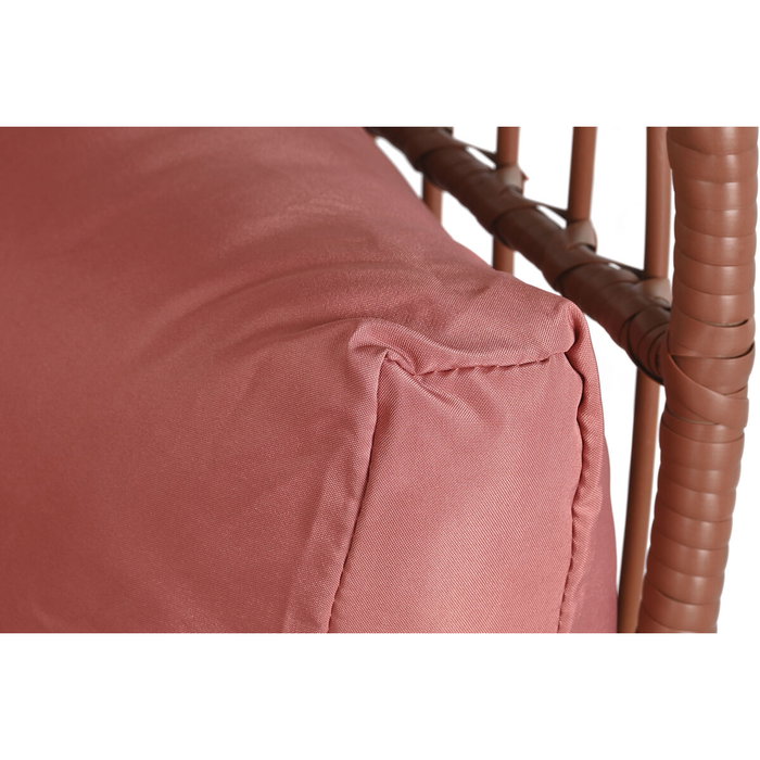 DKD Home Decor Sillón de Ratán Sintético y Acero Terracota con Cojines DKD Home Decor Sillón de Ratán Sintético y Acero Terracota con Cojines