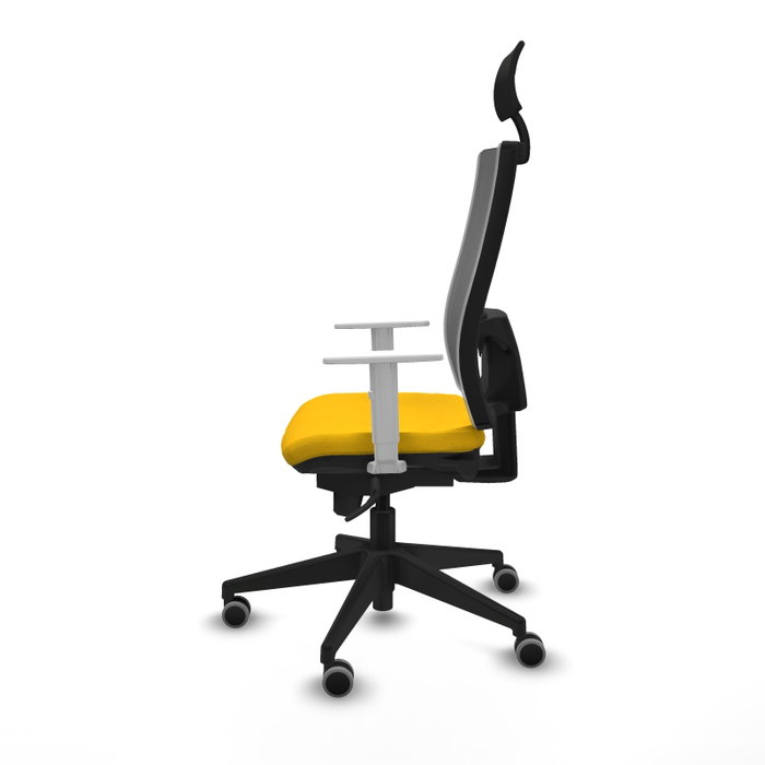 PIQUERAS Y CRESPO Silla de oficina Horna con mecanismo Sincro, Amarillo y Gris PIQUERAS Y CRESPO Silla de oficina Horna con mecanismo Sincro, Amarillo y Gris