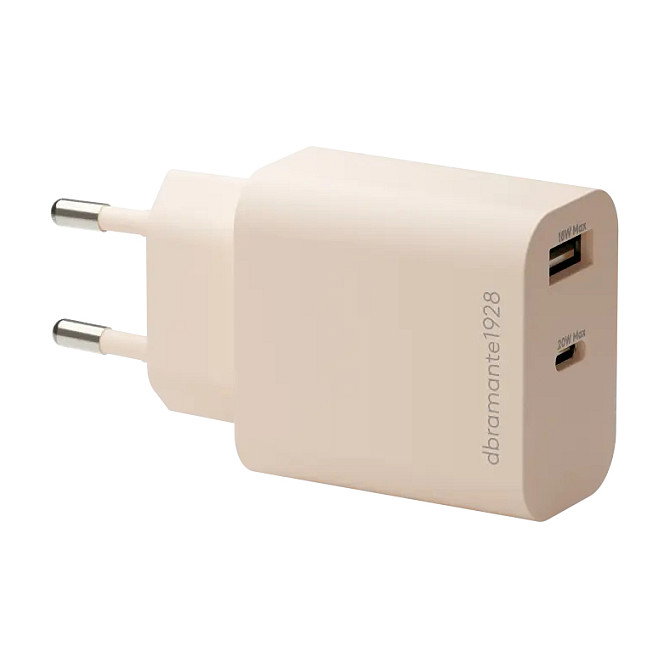 dbramante1928 re-charge Cargador de pared 20W con 2 puertos de salida (USB-C, USB) - beige dbramante1928 re-charge Cargador de pared 20W con 2 puertos de salida (USB-C, USB) - beige