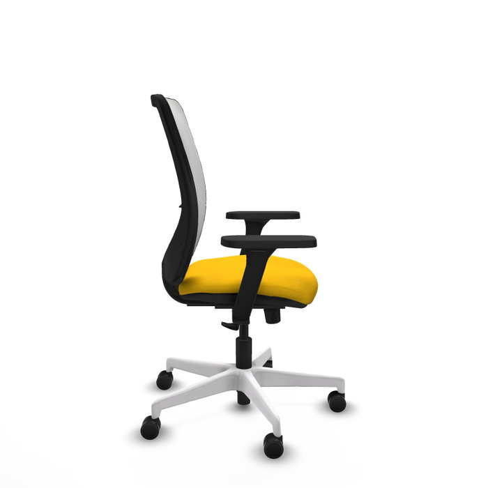PIQUERAS Y CRESPO Silla de oficina Zulema con mecanismo Sincro, Amarillo y Blanco