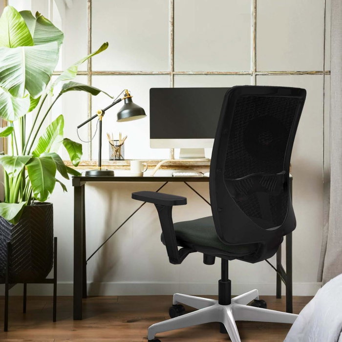 PIQUERAS Y CRESPO Silla de oficina Zulema con mecanismo Sincro, Amarillo y Blanco